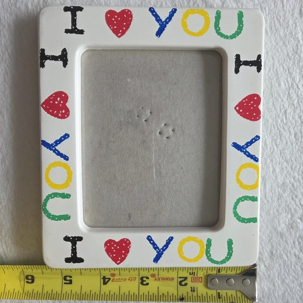 Vintage I Love You Frame 3.5x5 Colorful Kids Memories Writing
